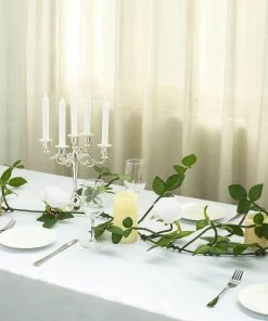 HIER_1210 6ft | White Real Touch Artificial Rose & Leaf Flower Garland Vine Artificial Flower & Plants