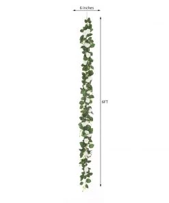 HIER_1210 6ft | 20 Cream Artificial Silk Roses Flower Garland, Hanging Vine