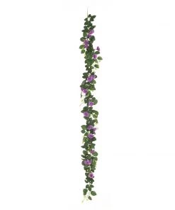 HIER_1210 Artificial Flower & Plants 6ft | 20 Purple Artificial Silk Roses Flower Garland, Hanging Vine 33 HIER_1210 Artificial Flower & Plants 6ft | 20 Purple Artificial Silk Roses Flower Garland, Hanging Vine