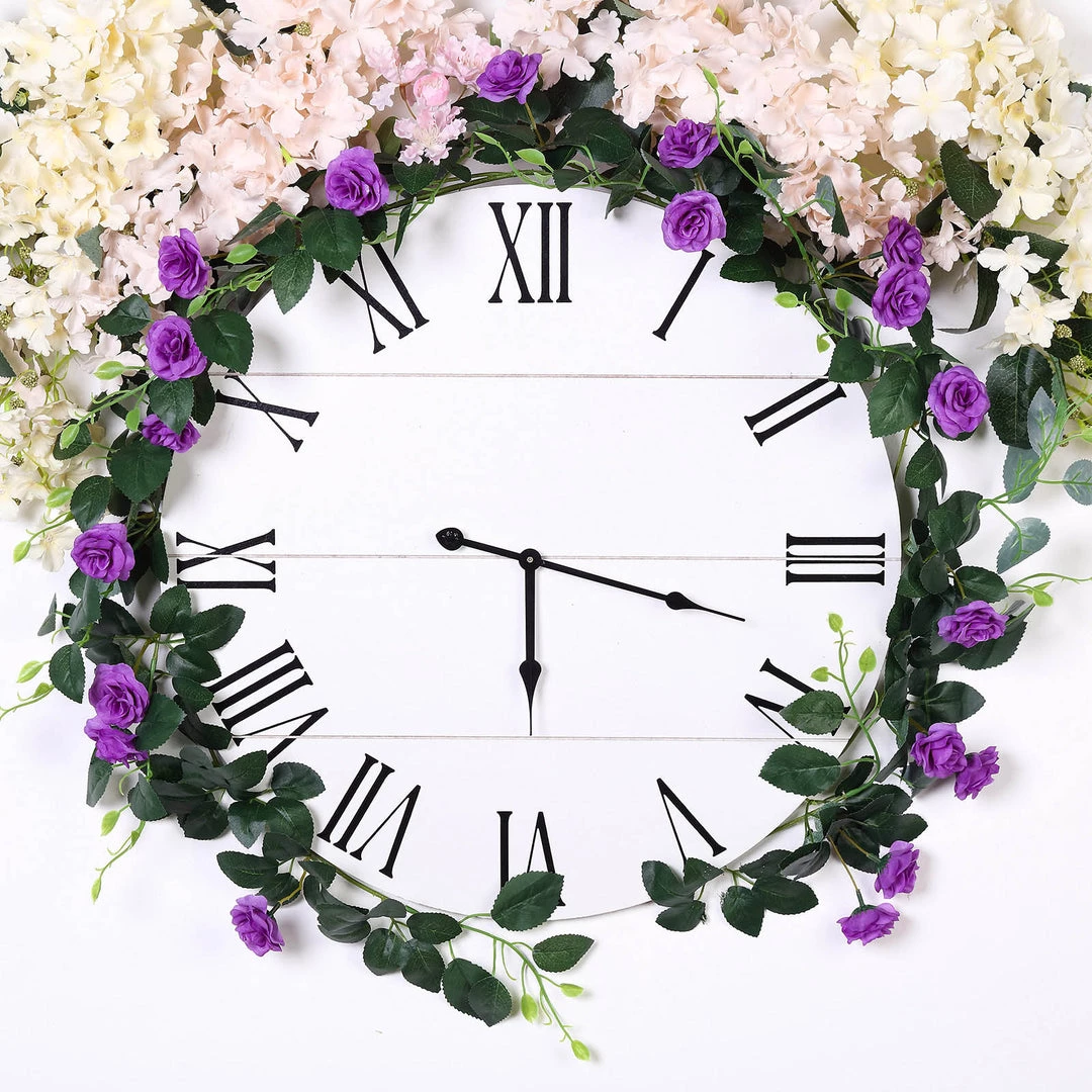 HIER_1210 Artificial Flower & Plants 6ft | 20 Purple Artificial Silk Roses Flower Garland, Hanging Vine 2 HIER_1210 Artificial Flower & Plants 6ft | 20 Purple Artificial Silk Roses Flower Garland, Hanging Vine