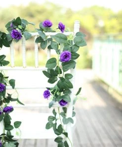 HIER_1210 Artificial Flower & Plants 6ft | 20 Purple Artificial Silk Roses Flower Garland, Hanging Vine 32 HIER_1210 Artificial Flower & Plants 6ft | 20 Purple Artificial Silk Roses Flower Garland, Hanging Vine