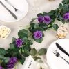 HIER_1210 Artificial Flower & Plants 6ft | 20 Purple Artificial Silk Roses Flower Garland, Hanging Vine