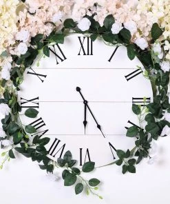 HIER_1210 6ft | 20 White Artificial Silk Roses Flower Garland, Hanging Vine Garlands | Vines