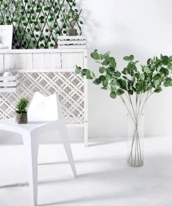 HIER_1150 2 Bushes | 40" Tall Green Artificial Eucalyptus Branches, Faux Plants