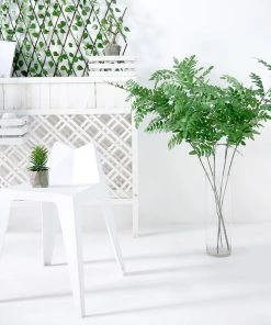 HIER_1150 2 Bushes | 42" Tall Green Artificial Locust Leaf Branches, Faux Plants Artificial Flower & Plants