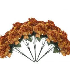 HIER_1120 Artificial Flower & Plants 5 Bushes | Gold Artificial Silk Hydrangea Flowers, Faux Bouquets 29 HIER_1120 Artificial Flower & Plants 5 Bushes | Gold Artificial Silk Hydrangea Flowers, Faux Bouquets