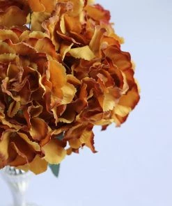 HIER_1120 Artificial Flower & Plants 5 Bushes | Gold Artificial Silk Hydrangea Flowers, Faux Bouquets 24 HIER_1120 Artificial Flower & Plants 5 Bushes | Gold Artificial Silk Hydrangea Flowers, Faux Bouquets