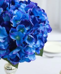 HIER_1120 5 Bushes | Royal Blue Artificial Silk Hydrangea Flowers, Faux Bouquets 18 HIER_1120 5 Bushes | Royal Blue Artificial Silk Hydrangea Flowers, Faux Bouquets