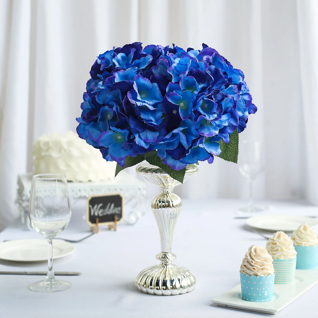 HIER_1120 5 Bushes | Royal Blue Artificial Silk Hydrangea Flowers, Faux Bouquets 2 HIER_1120 5 Bushes | Royal Blue Artificial Silk Hydrangea Flowers, Faux Bouquets
