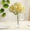 HIER_1120 Artificial Flower & Plants 5 Bushes | Yellow Artificial Silk Hydrangea Flowers, Faux Bouquets