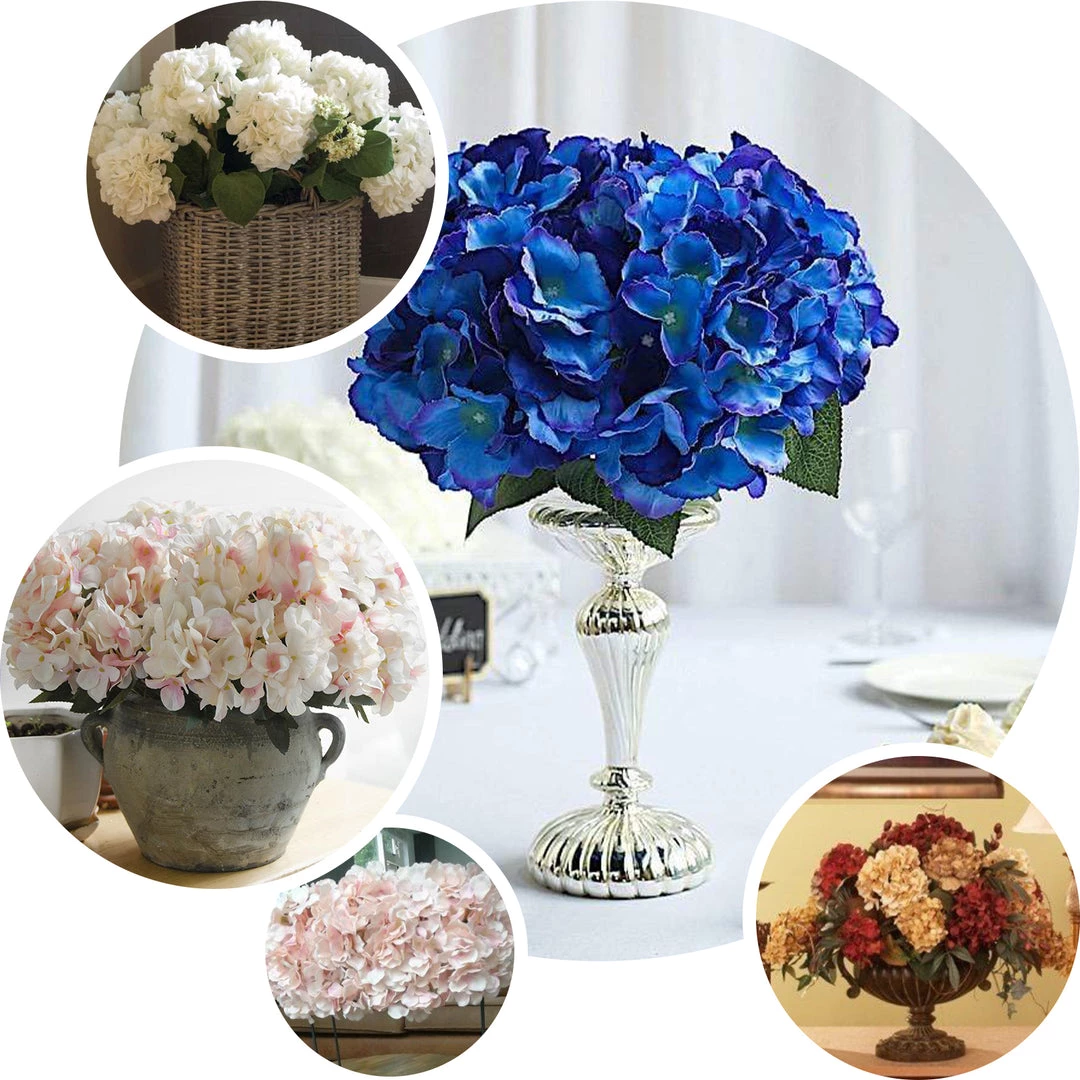 HIER_1120 Artificial Flower & Plants 5 Bushes | Gold Artificial Silk Hydrangea Flowers, Faux Bouquets 5 HIER_1120 Artificial Flower & Plants 5 Bushes | Gold Artificial Silk Hydrangea Flowers, Faux Bouquets