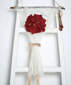 HIER_5120 10 Flower Head & Stems | Burgundy Artificial Satin Hydrangeas, DIY Arrangement Chargers & Centerpieces