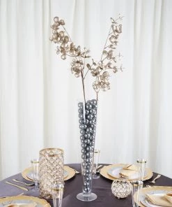HIER_5120 2 Stems | 32" Champagne Artificial Eucalyptus Leaf Branch Vase Filler