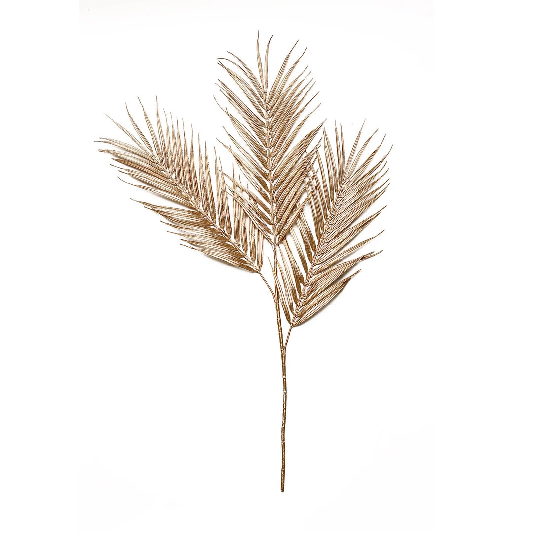 HIER_5120 2 Stems | 32" Metallic Gold Artificial Palm Leaf Branch Vase Filler 18 HIER_5120 2 Stems | 32" Metallic Gold Artificial Palm Leaf Branch Vase Filler