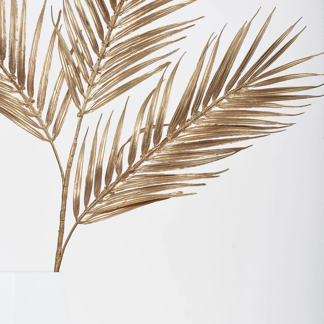 HIER_5120 2 Stems | 32" Metallic Gold Artificial Palm Leaf Branch Vase Filler 7 HIER_5120 2 Stems | 32" Metallic Gold Artificial Palm Leaf Branch Vase Filler