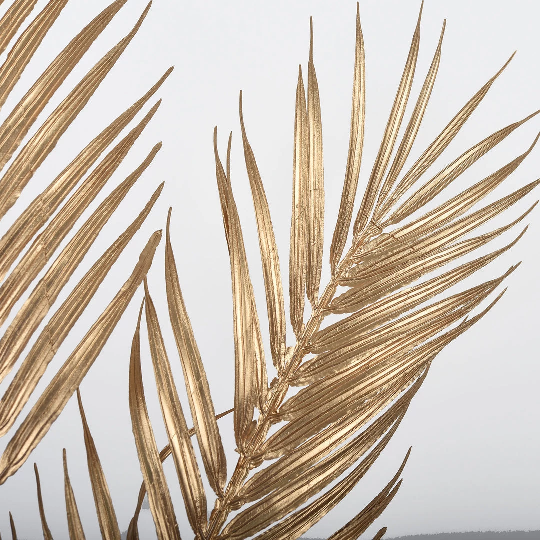 HIER_5120 2 Stems | 32" Metallic Gold Artificial Palm Leaf Branch Vase Filler 8 HIER_5120 2 Stems | 32" Metallic Gold Artificial Palm Leaf Branch Vase Filler