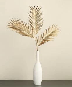 HIER_5120 2 Stems | 32" Metallic Gold Artificial Palm Leaf Branch Vase Filler 27 HIER_5120 2 Stems | 32