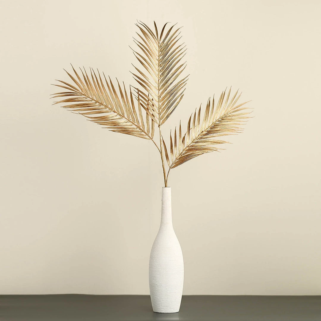 HIER_5120 2 Stems | 32" Metallic Gold Artificial Palm Leaf Branch Vase Filler 10 HIER_5120 2 Stems | 32" Metallic Gold Artificial Palm Leaf Branch Vase Filler