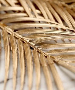 HIER_5120 2 Stems | 32" Metallic Gold Artificial Palm Leaf Branch Vase Filler 30 HIER_5120 2 Stems | 32