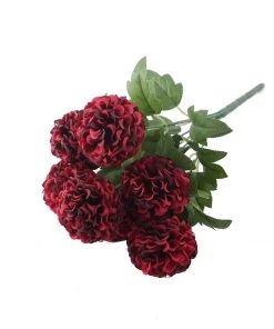 HIER_1150 4 Bushes | Burgundy Artificial Silk Chrysanthemum Flowers, Faux Mums Artificial Flower & Plants 25 HIER_1150 4 Bushes | Burgundy Artificial Silk Chrysanthemum Flowers, Faux Mums Artificial Flower & Plants