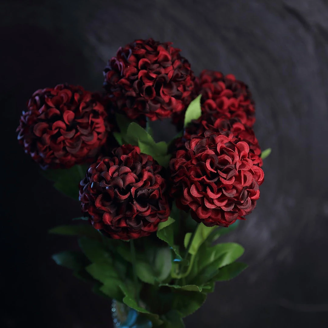 HIER_1150 4 Bushes | Burgundy Artificial Silk Chrysanthemum Flowers, Faux Mums Artificial Flower & Plants 2 HIER_1150 4 Bushes | Burgundy Artificial Silk Chrysanthemum Flowers, Faux Mums Artificial Flower & Plants