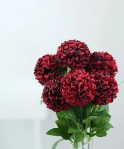 HIER_1150 4 Bushes | Burgundy Artificial Silk Chrysanthemum Flowers, Faux Mums Artificial Flower & Plants 18 HIER_1150 4 Bushes | Burgundy Artificial Silk Chrysanthemum Flowers, Faux Mums Artificial Flower & Plants