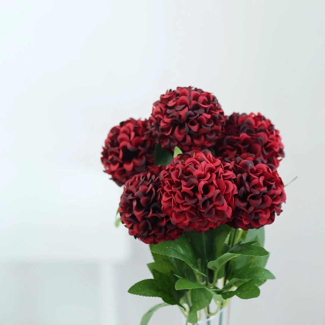 HIER_1150 4 Bushes | Burgundy Artificial Silk Chrysanthemum Flowers, Faux Mums Artificial Flower & Plants 6 HIER_1150 4 Bushes | Burgundy Artificial Silk Chrysanthemum Flowers, Faux Mums Artificial Flower & Plants