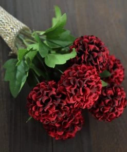 HIER_1150 4 Bushes | Burgundy Artificial Silk Chrysanthemum Flowers, Faux Mums Artificial Flower & Plants 23 HIER_1150 4 Bushes | Burgundy Artificial Silk Chrysanthemum Flowers, Faux Mums Artificial Flower & Plants