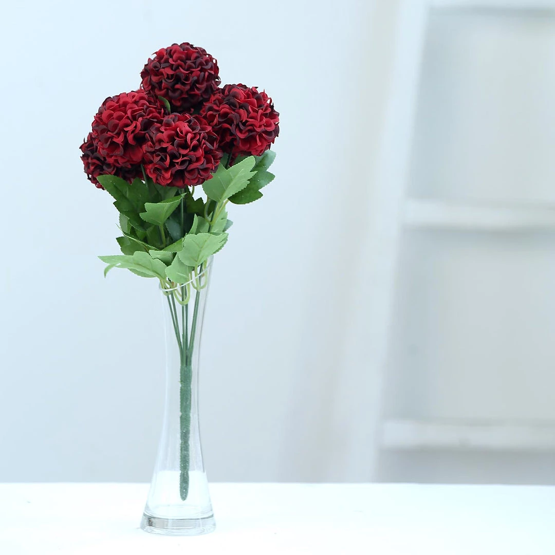 HIER_1150 4 Bushes | Burgundy Artificial Silk Chrysanthemum Flowers, Faux Mums Artificial Flower & Plants 1 HIER_1150 4 Bushes | Burgundy Artificial Silk Chrysanthemum Flowers, Faux Mums Artificial Flower & Plants