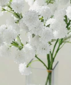 HIER_1140 2 Bushes | 33" White Artificial Silk Chrysanthemum Mum Flower Bouquets 19 HIER_1140 2 Bushes | 33