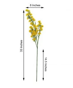 HIER_1140 2 Bushes | 33" Yellow Artificial Silk Chrysanthemum Mum Flower Bouquet 14 HIER_1140 2 Bushes | 33