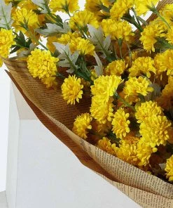 HIER_1140 2 Bushes | 33" Yellow Artificial Silk Chrysanthemum Mum Flower Bouquet 17 HIER_1140 2 Bushes | 33