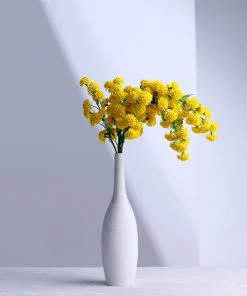 HIER_1140 2 Bushes | 33" Yellow Artificial Silk Chrysanthemum Mum Flower Bouquet 13 HIER_1140 2 Bushes | 33