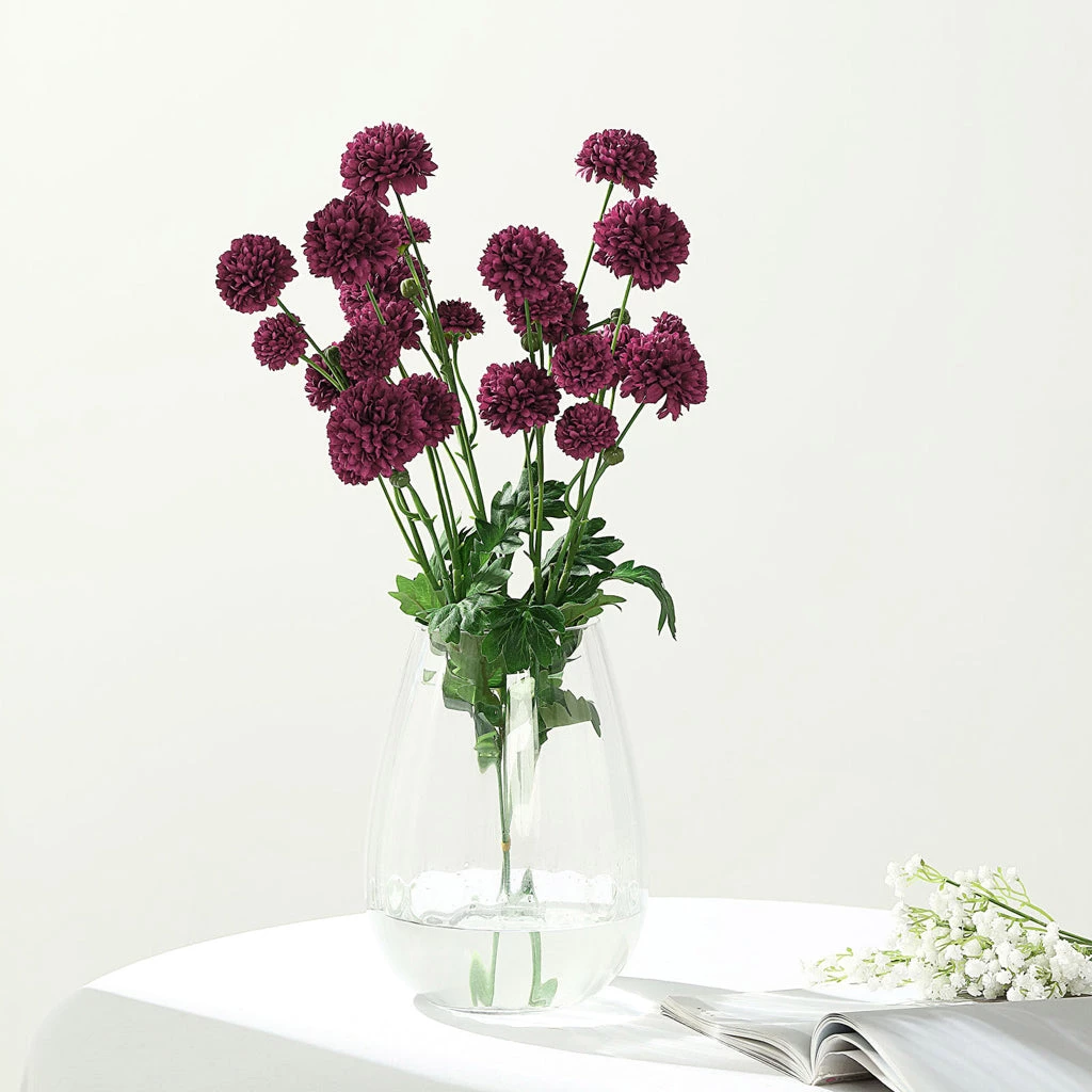 HIER_1140 2 Bushes | 33" Burgundy Artificial Chrysanthemum Mum Flower Bouquets Artificial Flower & Plants 2 HIER_1140 2 Bushes | 33" Burgundy Artificial Chrysanthemum Mum Flower Bouquets Artificial Flower & Plants