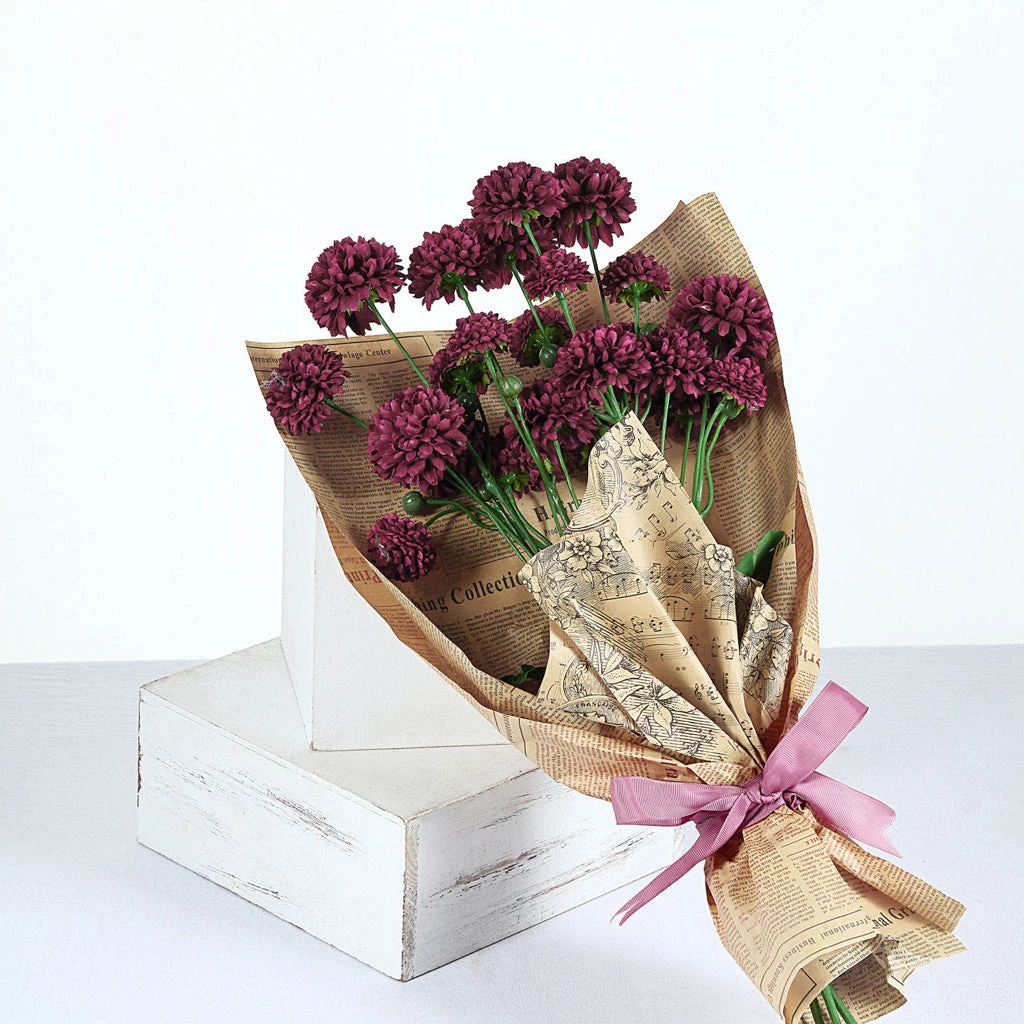 HIER_1140 2 Bushes | 33" Burgundy Artificial Chrysanthemum Mum Flower Bouquets Artificial Flower & Plants 9 HIER_1140 2 Bushes | 33" Burgundy Artificial Chrysanthemum Mum Flower Bouquets Artificial Flower & Plants