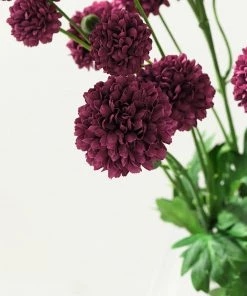 HIER_1140 2 Bushes | 33" Burgundy Artificial Chrysanthemum Mum Flower Bouquets Artificial Flower & Plants 25 HIER_1140 2 Bushes | 33