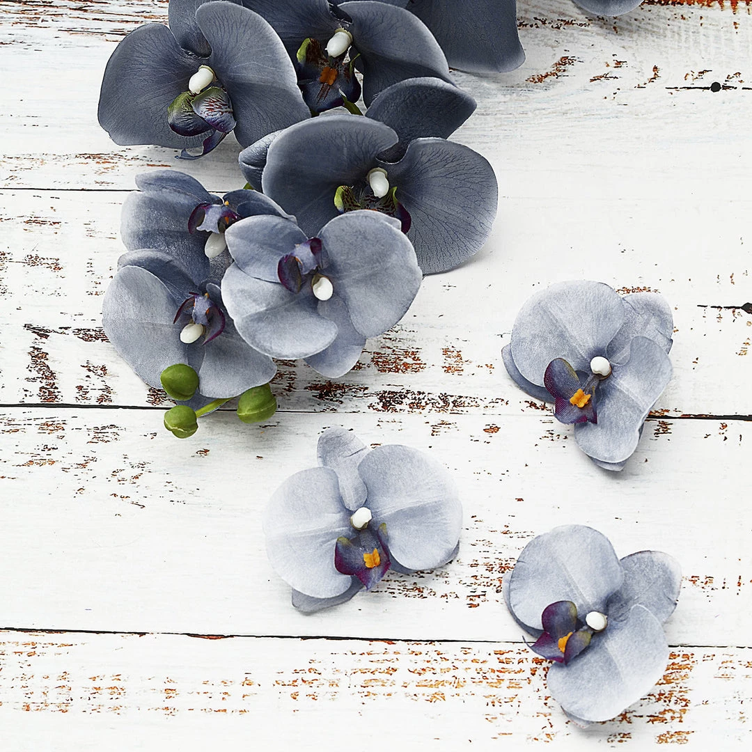 HIER_1150 20 Flower Heads | 4" Charcoal Gray Artificial Silk Orchids DIY Crafts 7 HIER_1150 20 Flower Heads | 4" Charcoal Gray Artificial Silk Orchids DIY Crafts