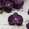 HIER_1150 20 Flower Heads | 4" Eggplant Artificial Silk Orchids DIY Crafts Chargers & Centerpieces