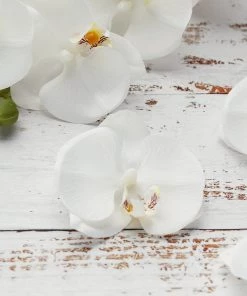 HIER_1150 20 Flower Heads | 4" White Artificial Silk Orchids DIY Crafts