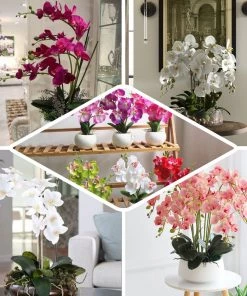 HIER_1150 Faux Tulips & Others 2 Stems | 40" Tall Lavender Artificial Silk Orchid Flower Bouquets 18 HIER_1150 Faux Tulips & Others 2 Stems | 40