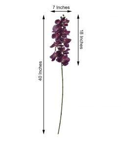 HIER_1150 Faux Tulips & Others 2 Stems | 40" Tall Eggplant Artificial Silk Orchid Flower Bouquets 16 HIER_1150 Faux Tulips & Others 2 Stems | 40