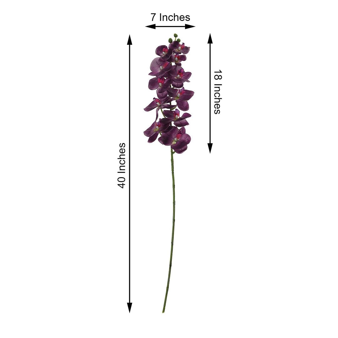 HIER_1150 Faux Tulips & Others 2 Stems | 40" Tall Eggplant Artificial Silk Orchid Flower Bouquets 3 HIER_1150 Faux Tulips & Others 2 Stems | 40" Tall Eggplant Artificial Silk Orchid Flower Bouquets