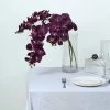 HIER_1150 Faux Tulips & Others 2 Stems | 40" Tall Eggplant Artificial Silk Orchid Flower Bouquets