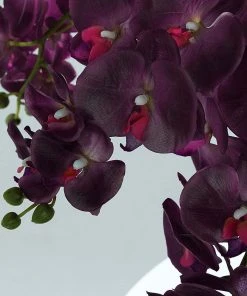 HIER_1150 Faux Tulips & Others 2 Stems | 40" Tall Eggplant Artificial Silk Orchid Flower Bouquets 22 HIER_1150 Faux Tulips & Others 2 Stems | 40