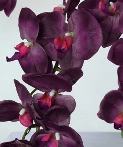 HIER_1150 Faux Tulips & Others 2 Stems | 40" Tall Eggplant Artificial Silk Orchid Flower Bouquets 23 HIER_1150 Faux Tulips & Others 2 Stems | 40