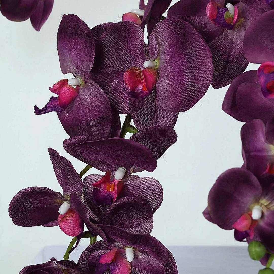 HIER_1150 Faux Tulips & Others 2 Stems | 40" Tall Eggplant Artificial Silk Orchid Flower Bouquets 10 HIER_1150 Faux Tulips & Others 2 Stems | 40" Tall Eggplant Artificial Silk Orchid Flower Bouquets