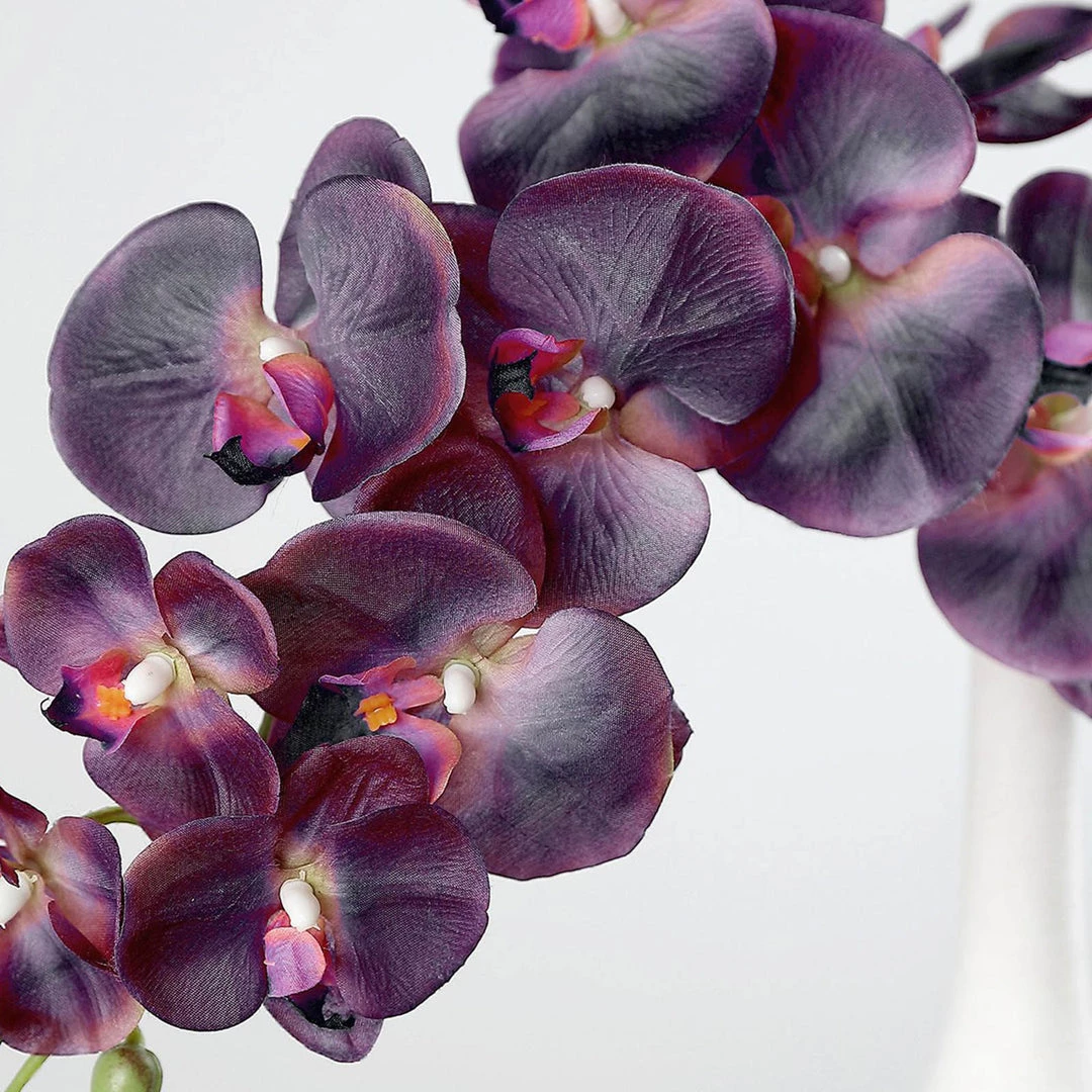 HIER_1150 Faux Tulips & Others 2 Stems | 40" Tall Eggplant Artificial Silk Orchid Flower Bouquets 12 HIER_1150 Faux Tulips & Others 2 Stems | 40" Tall Eggplant Artificial Silk Orchid Flower Bouquets