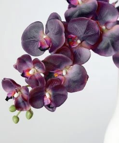 HIER_1150 Faux Tulips & Others 2 Stems | 40" Tall Eggplant Artificial Silk Orchid Flower Bouquets 20 HIER_1150 Faux Tulips & Others 2 Stems | 40