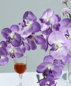 HIER_1150 Faux Tulips & Others 2 Stems | 40" Tall Lavender Artificial Silk Orchid Flower Bouquets 21 HIER_1150 Faux Tulips & Others 2 Stems | 40