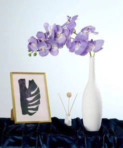 HIER_1150 Faux Tulips & Others 2 Stems | 40" Tall Lavender Artificial Silk Orchid Flower Bouquets